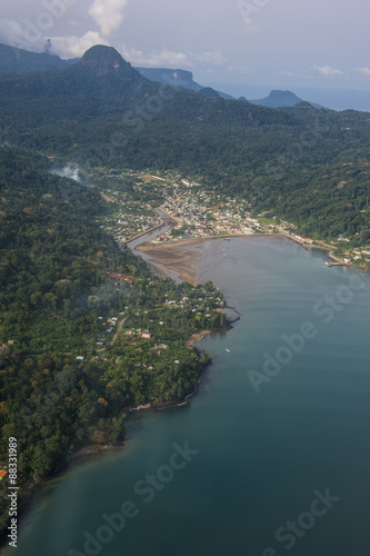 Aerial view of the UNESCO Biosphere Reserve, Principe, Sao Tome and Principe, Atlantic Ocean #88331989