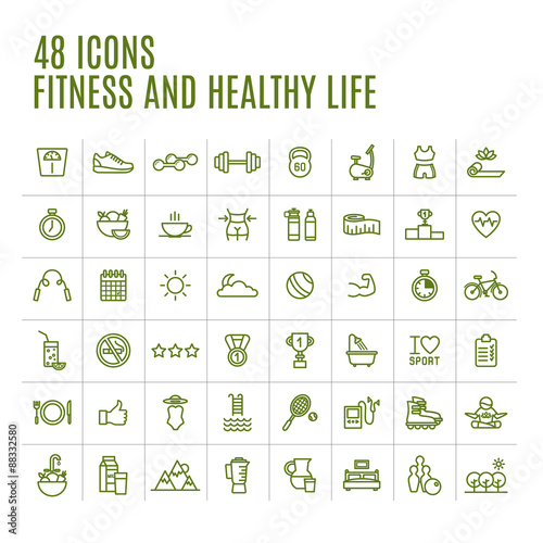 Icons Fitness and yoga