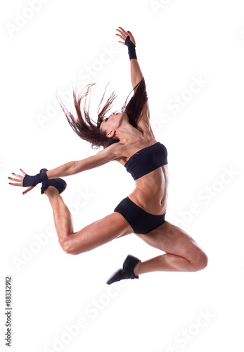 Stylish and young modern style dancer jumping  #88332912