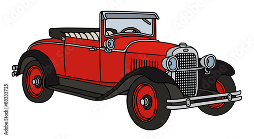Vintage cabriolet / hand drawing, vector illustration