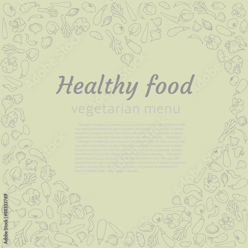 Healthy vegetable heart. Vegetarian menu