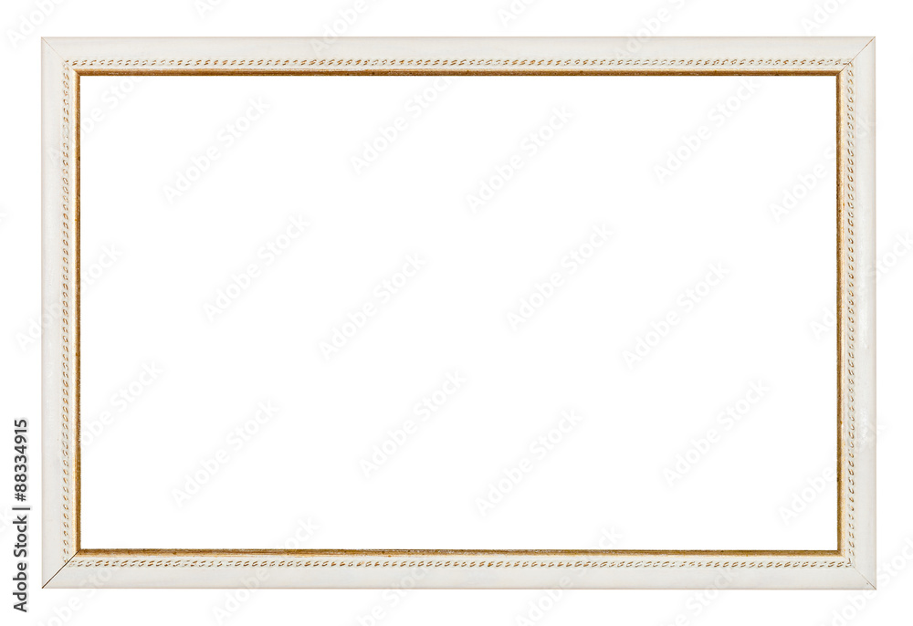 Fototapeta premium gold carved narrow white picture frame