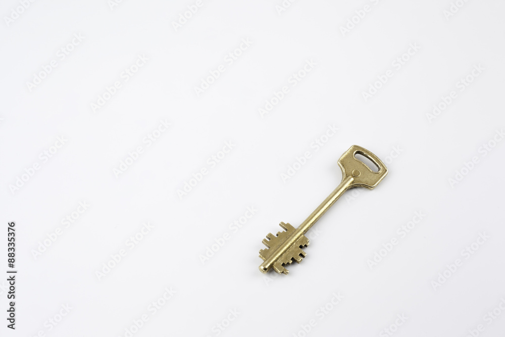 Door key on a white background