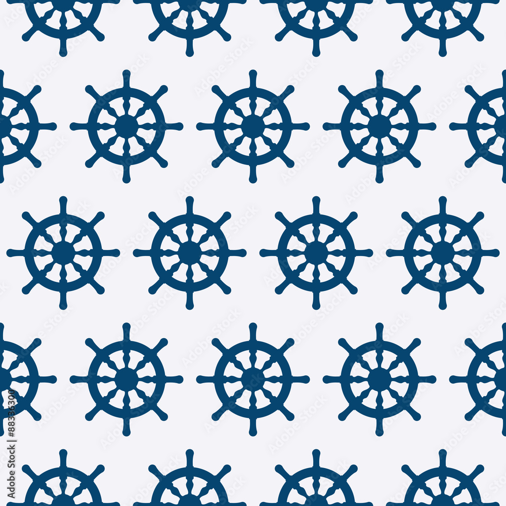 Vector illustration of a seamless pattern of steering wheels