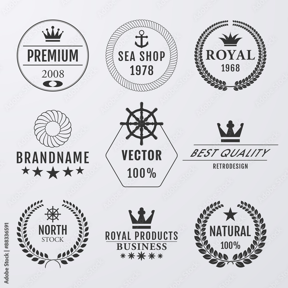 Obraz premium Vector illustration. Set simple logos