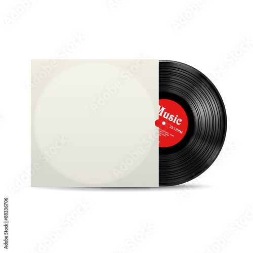 Vynil record cover box realistic vector