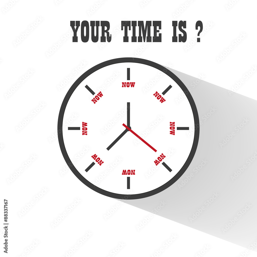 modern flat Clock motivation business design with inscription 