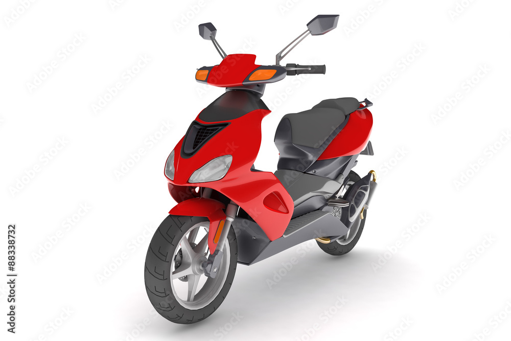 Isolated red scooter