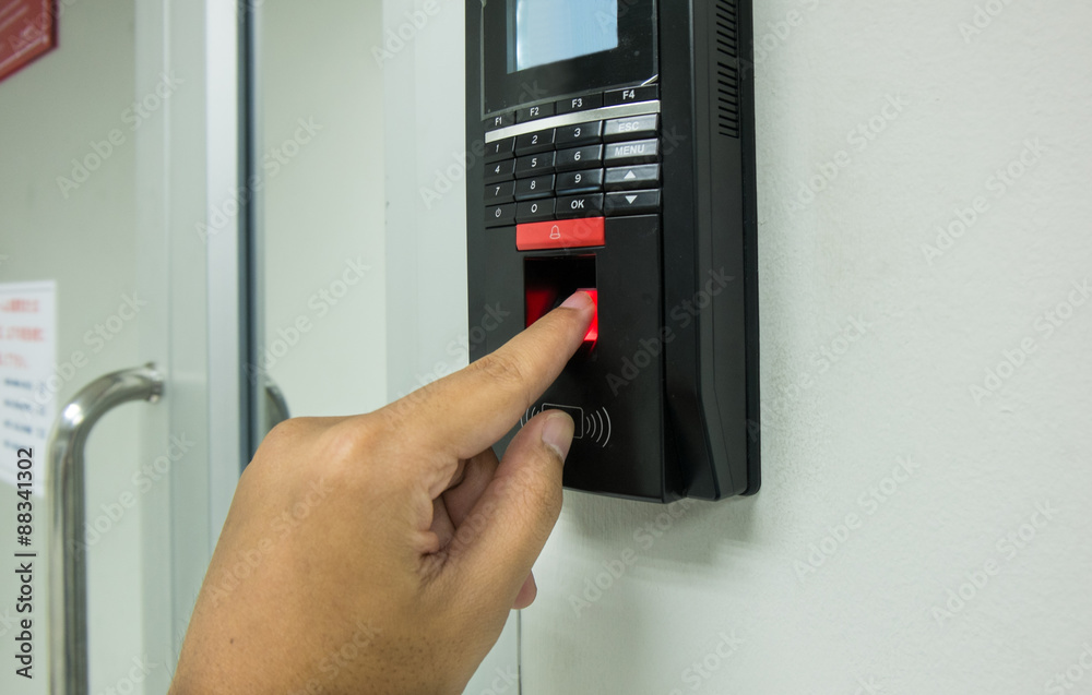 Finger print scan for enter security system Finger print scan for enter security system