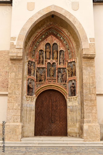 Entrance to the church of St. Mark, Zagreb,Croatia