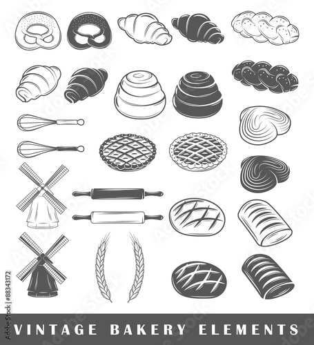 Retro bakery elements
