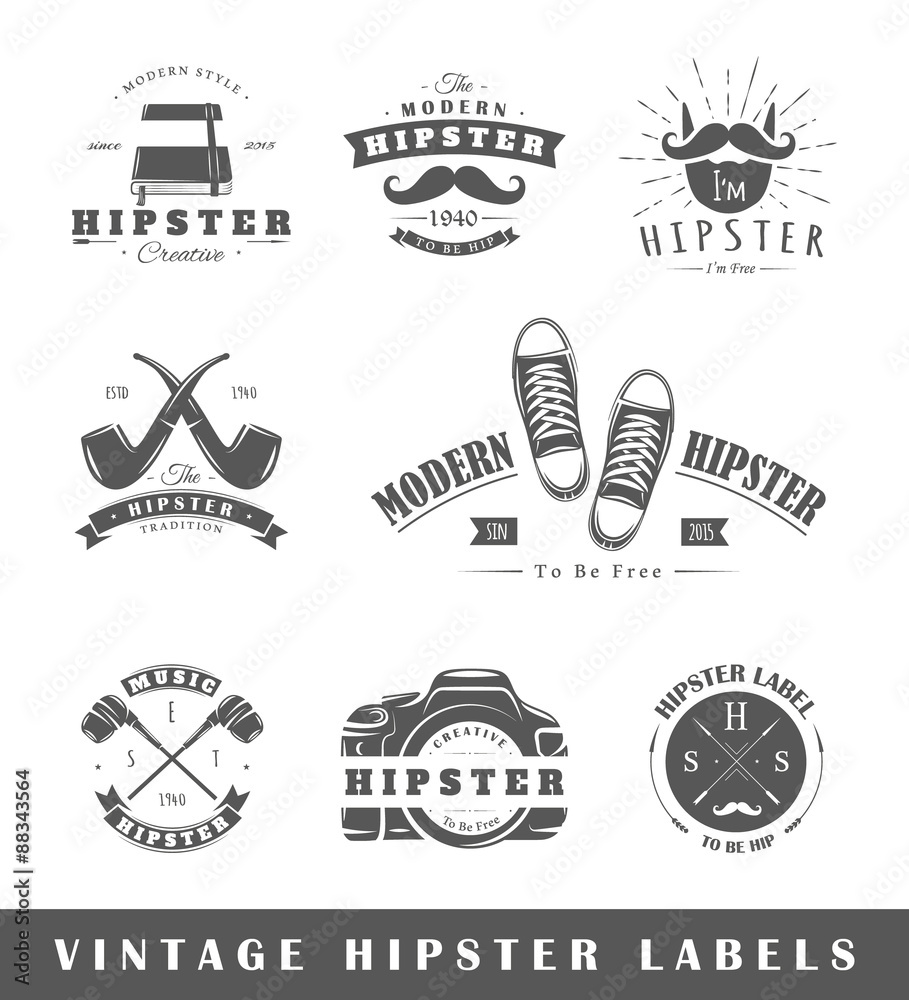 Fototapeta premium Set of vintage hipster labels