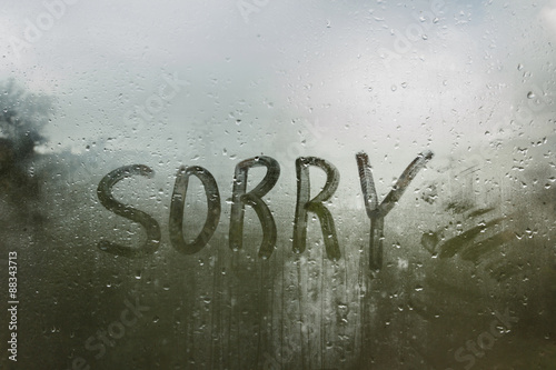 Raindrops on glass. Sorrow.