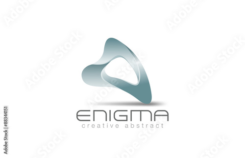 3D Logo Abstract shape for any company. Logotype furniture architect