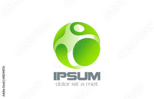 Man in Sphere Abstract Logo design. Sport logotype