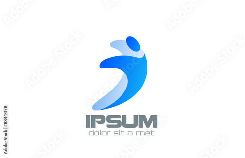 Successful Business Man abstract logo design vector template. Logotype