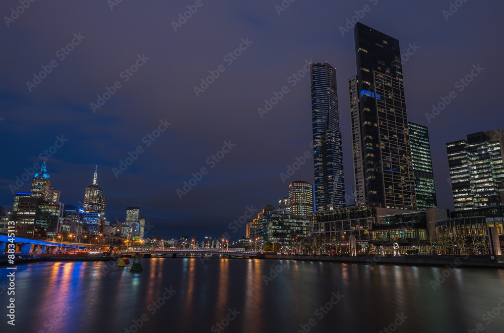 Melbourne city in the twilight time, Australia.