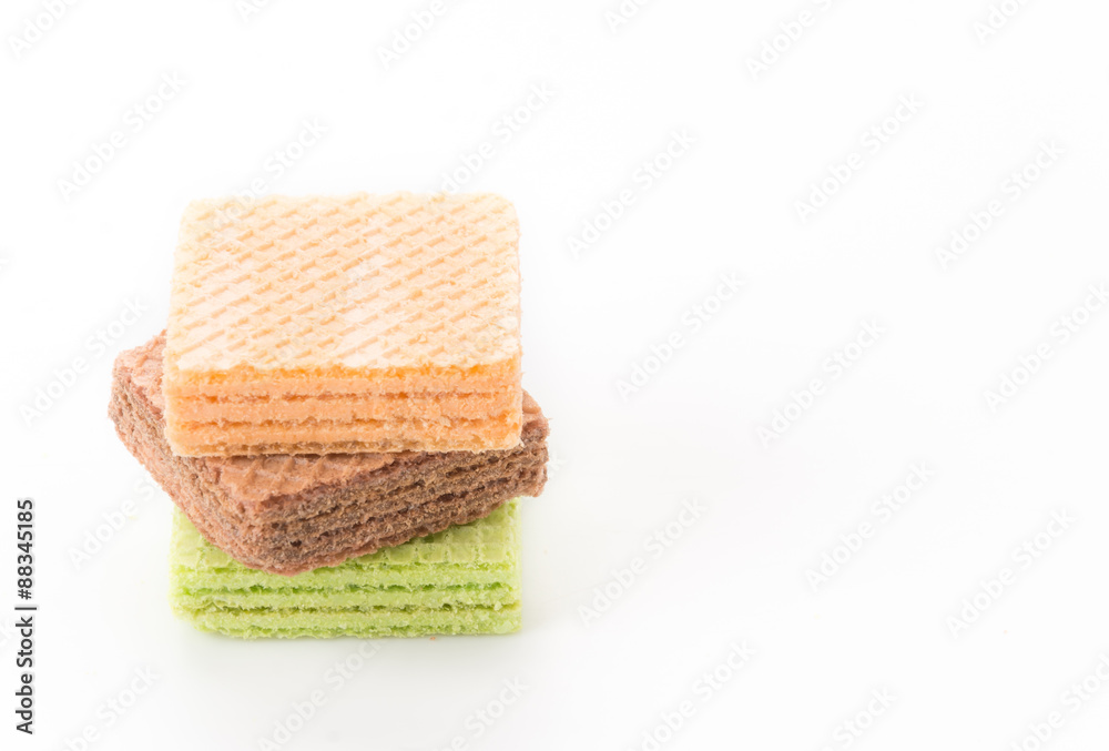 colorful wafer on white background colorful wafer on white background