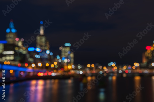 Bokeh lights from Melbourne city, Australia. 