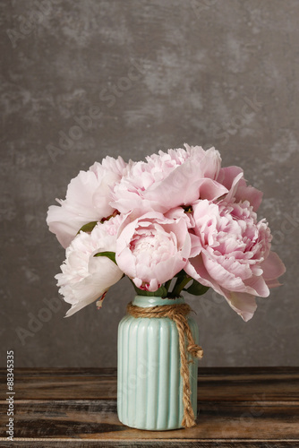 Bouquet of pink peonies © agneskantaruk