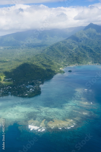 Aerial of the island of Upolu, Samoa, South Pacific photo