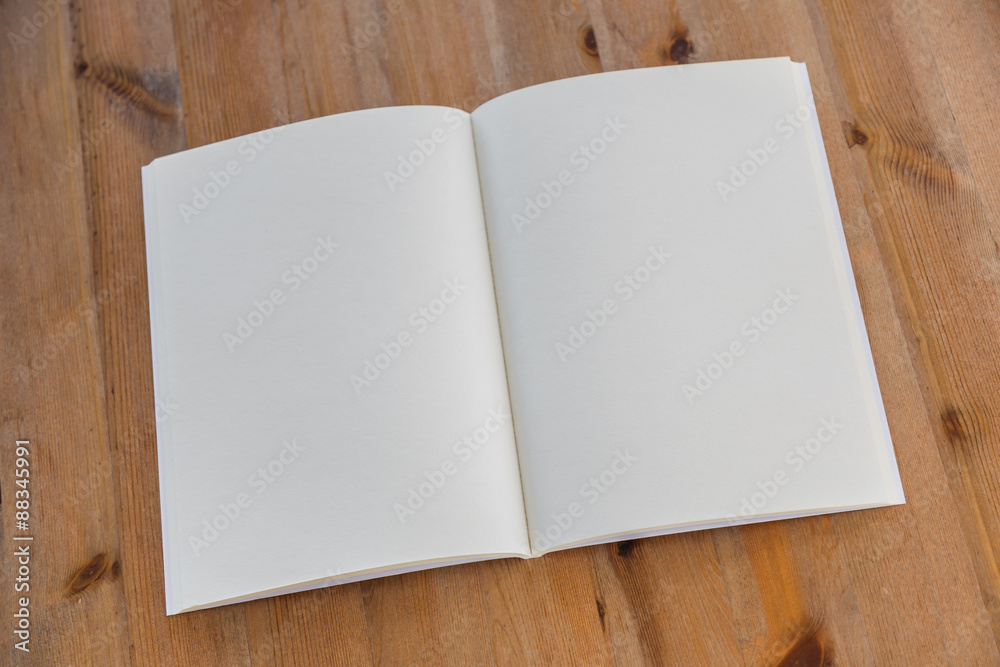 Blank catalog, magazines,book mock up on wood background Blank catalog, magazines,book mock up on wood background