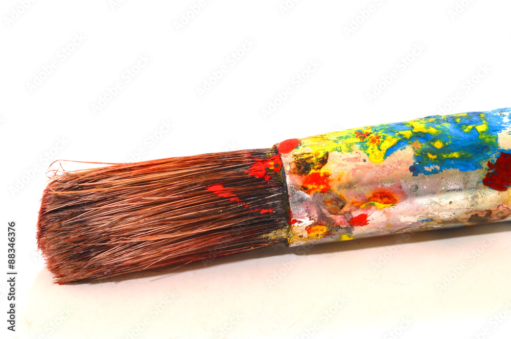 Fototapeta premium Detail about paint brush isolated on white background