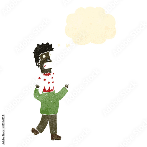 retro cartoon headless man