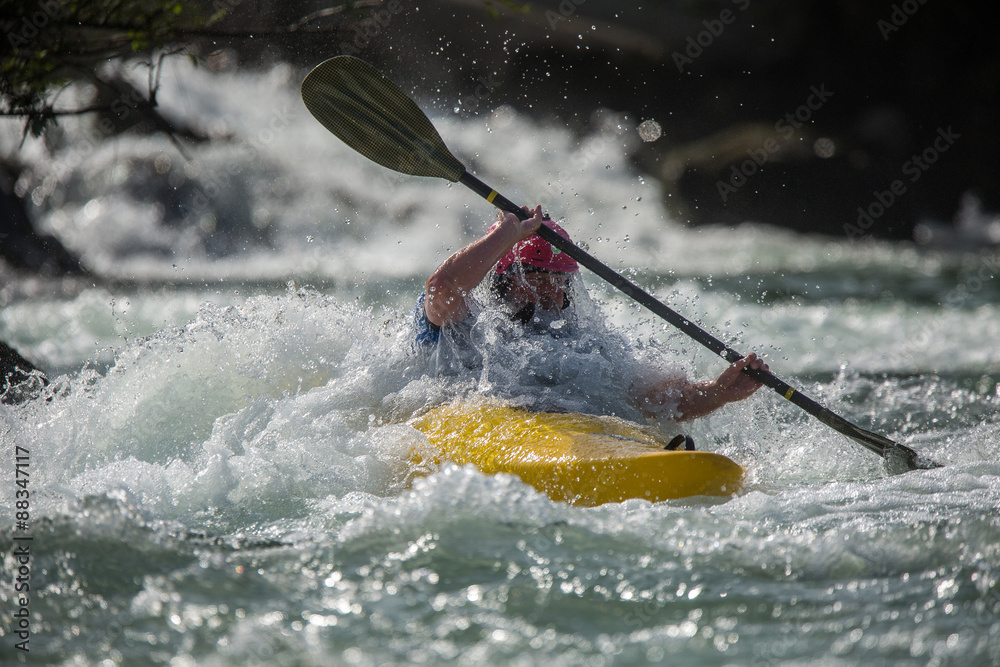 Naklejka premium White water paddler