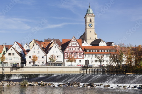 Municipal church of Stadtkirche St. Laurentius, Nurtingen, Neckar River, Baden Wurttemberg, Germany photo