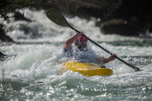 White water paddler