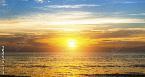 Beautiful sunset in the Sea beach. © De Visu