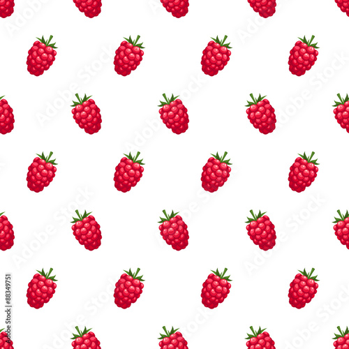 Seamless pattern with raspberry. Vector illustration.