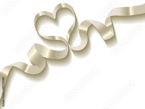 White ribbon on a white background.