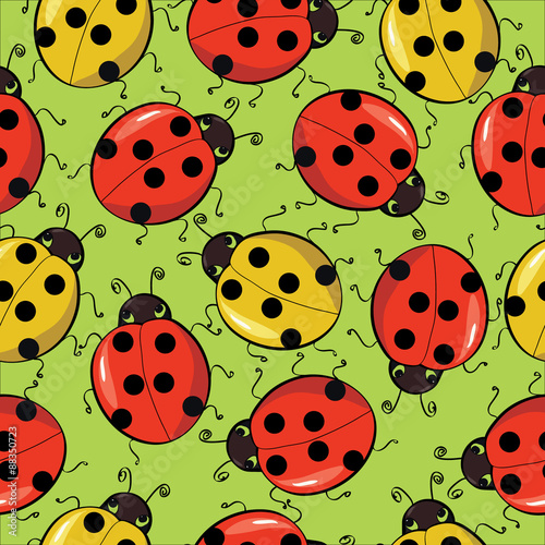 seamless background with ladybirds