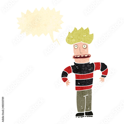 retro cartoon angst man