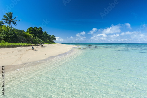 Little island with a white sand beach in Haapai, Haapai Islands, Tonga, South Pacific photo