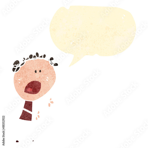 retro cartoon complaining person