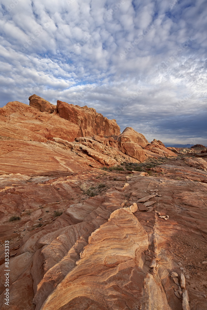 Sandstone formation with clouds, Valley of Fire State Park, Nevada Sandstone formation with clouds, Valley of Fire State Park, Nevada