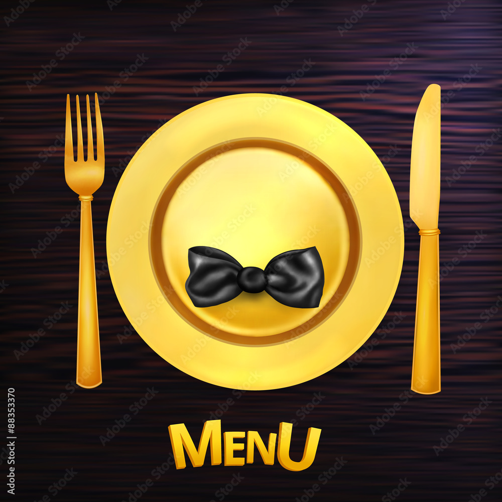 Knife and fork restaurant menu sale