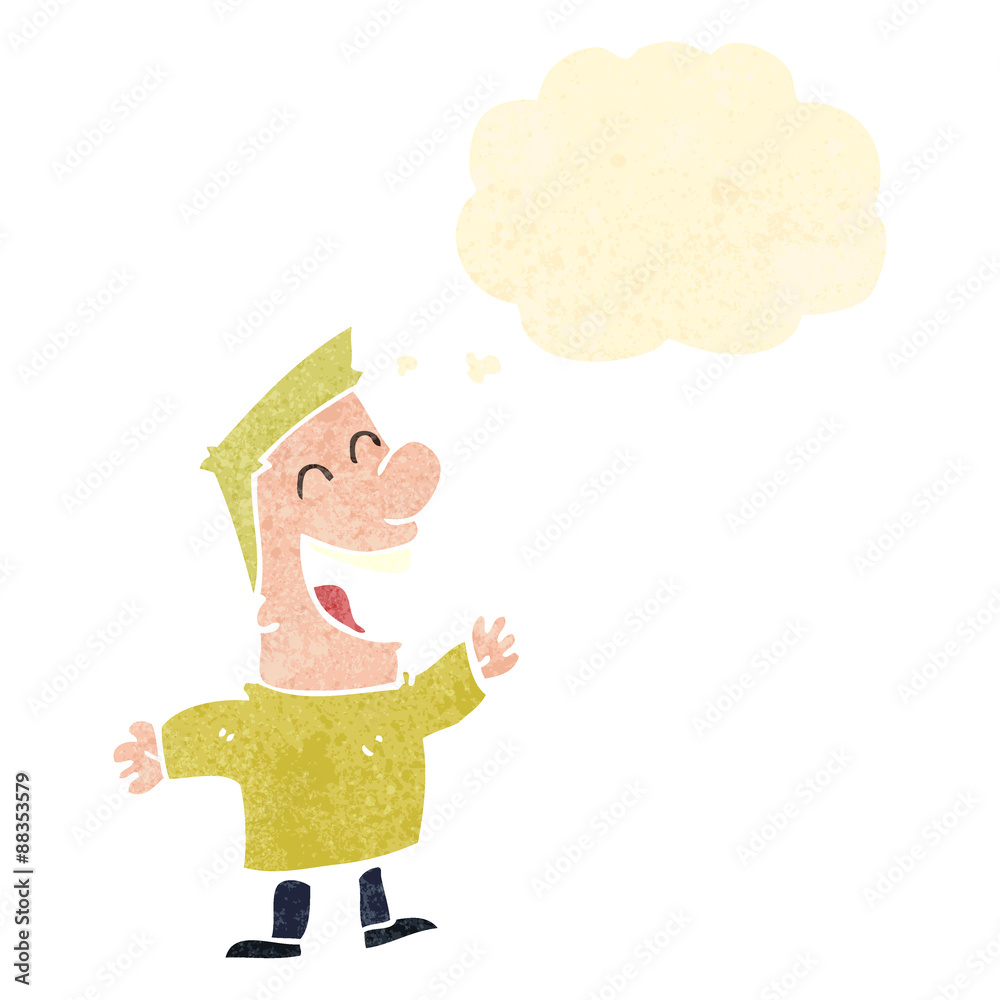 retro cartoon man with thought bubble retro cartoon man with thought bubble