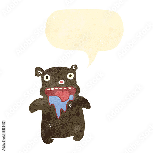 Cuadro en lienzo retro cartoon hungry little bear