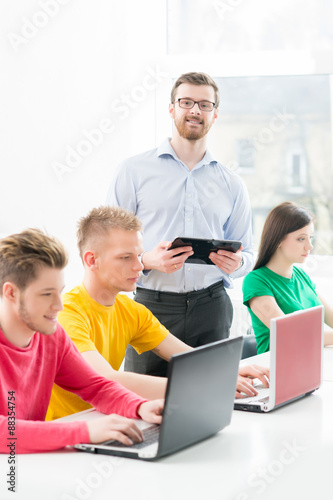 Students at the informatics and programming lesson