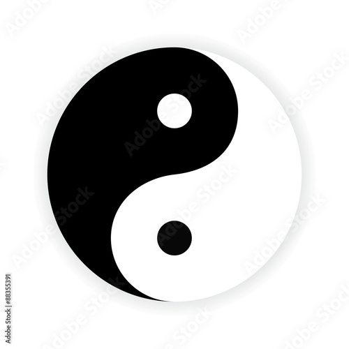 Yin Yang symbol tattoo. Vector.