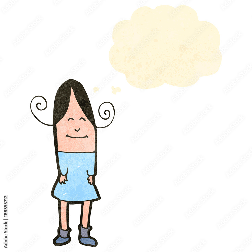 retro cartoon woman with thought bubble retro cartoon woman with thought bubble