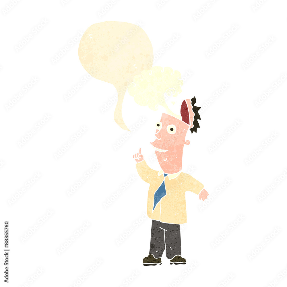 retro cartoon open minded man with speech bubble retro cartoon open minded man with speech bubble