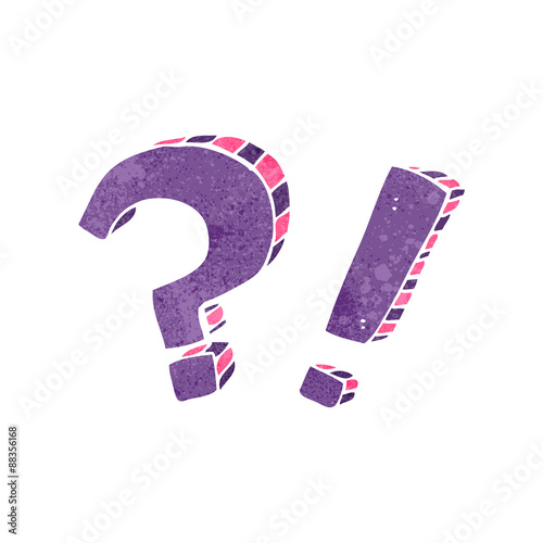 retro cartoon question marks and exclamation marks