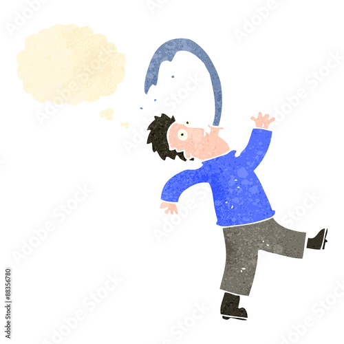 retro cartoon man spitting out water