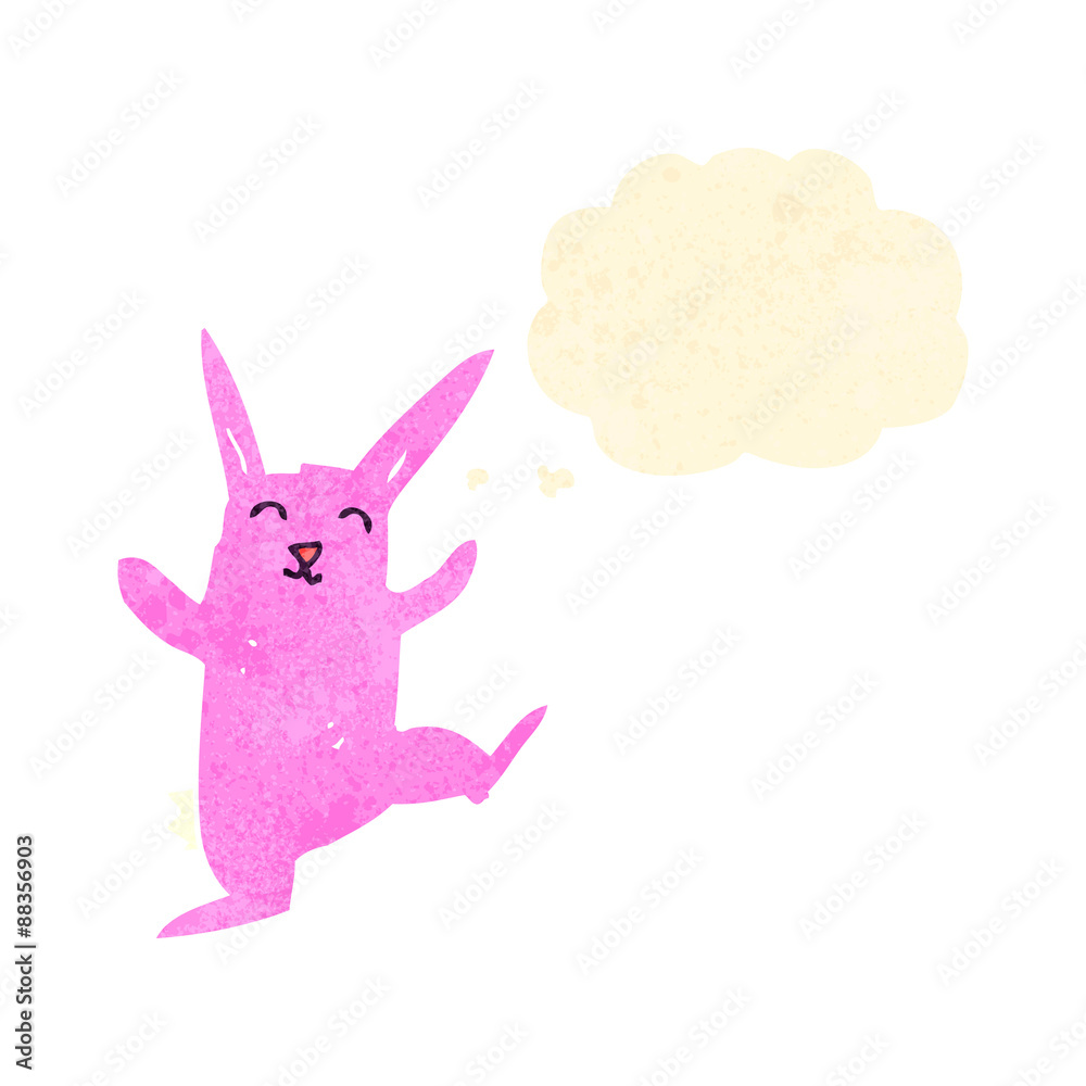 retro cartoon dancing pink rabbit retro cartoon dancing pink rabbit