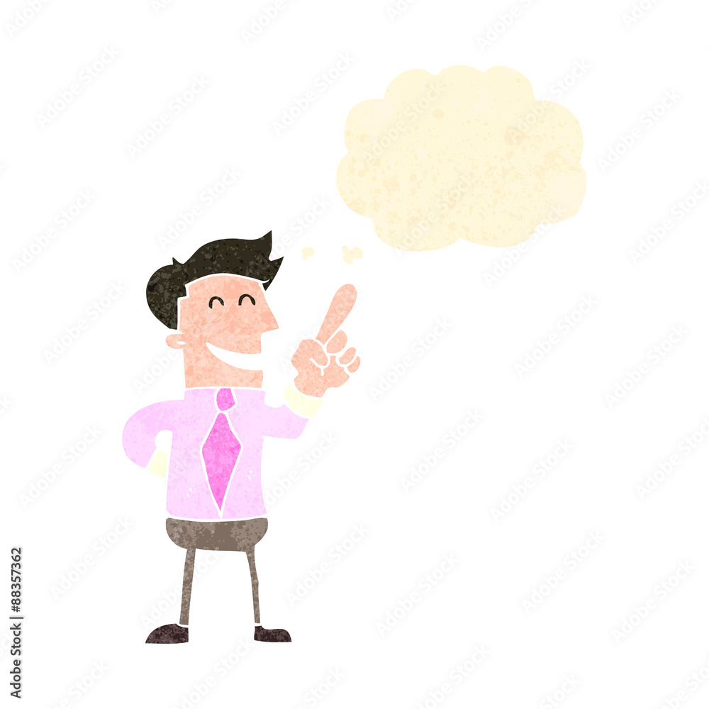 retro cartoon man with great idea retro cartoon man with great idea